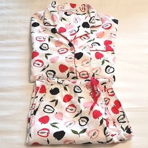 Victoria's Secret Pink and Black Floral Pajama Set